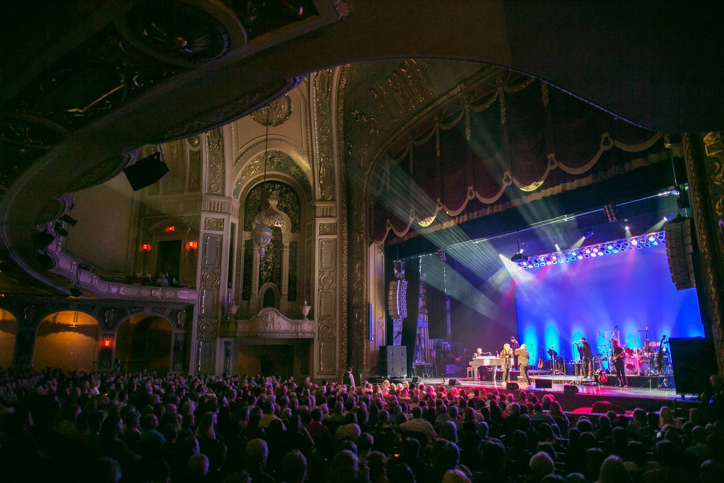 A live performance inside the Rialto Theater in downtown Joliet.